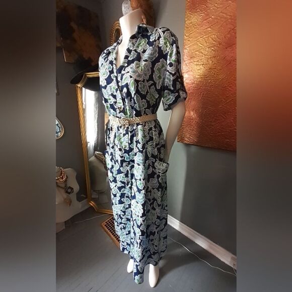 Zara Navy and White Floral Maxi Dress - Picture 10 of 15